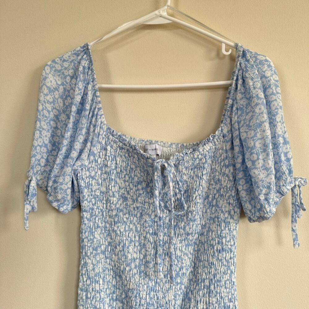 Lost Wander Mini Dress Womens MEDIUM Seaside Breeze Floral Cottage Boho Blue - Picture 3 of 12